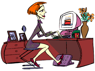 Resultado de imagem para desenho de mulher escrevendo no computador